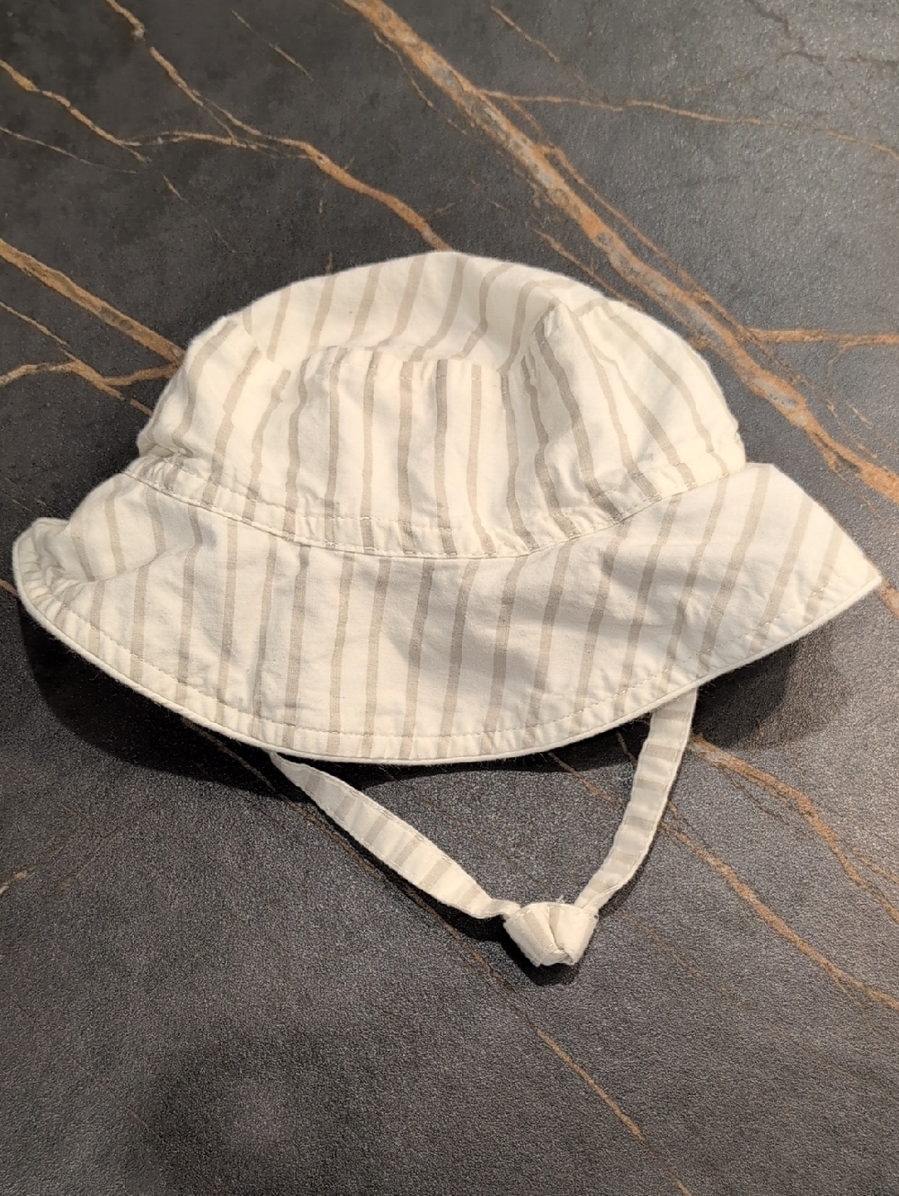 Pehr Classic Cream Striped Baby Sun Hat